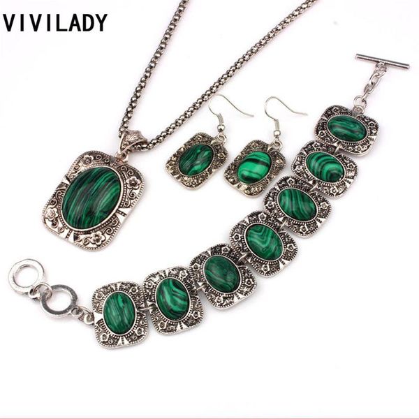 vivilady trendy 3pcs jewelry sets women green malachite stone flower pendants long necklaces bracelet earrings bijoux gifts bfws, Silver
vivilady trendy 3pcs jewelry sets women green malachite stone flower pendants long necklaces bracelet earrings bijoux gifts bfws, Silver
