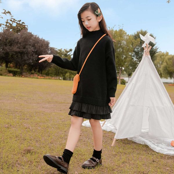 and versatile girl's woolen spring new autumn large middle long thickened children's underpainting sweater drs panc, Blue
and versatile girl's woolen spring new autumn large middle long thickened children's underpainting sweater drs panc, Blue