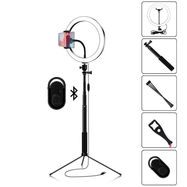 new led makeup ring light with tripod stand phone holder selfie bluetooth shutter for tiktok youtube vlog light
new led makeup ring light with tripod stand phone holder selfie bluetooth shutter for tiktok youtube vlog light