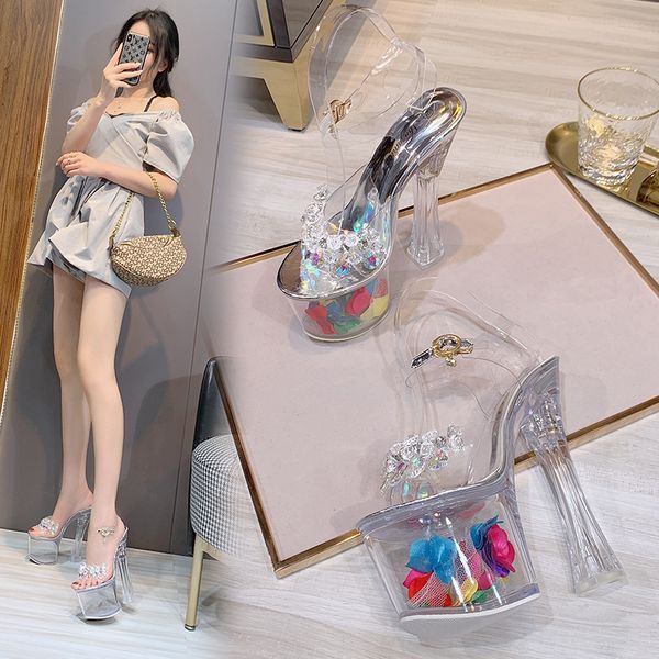 2021 women see six high heels sandals seven inches flat crystal size prom shoes 4650, Black
2021 women see six high heels sandals seven inches flat crystal size prom shoes 4650, Black