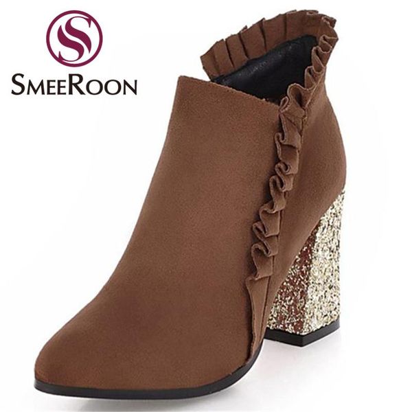 smeeroon large size ankle boots office lady solid color autumn winter boots pointed toe women's shoes, Black
smeeroon large size ankle boots office lady solid color autumn winter boots pointed toe women's shoes, Black