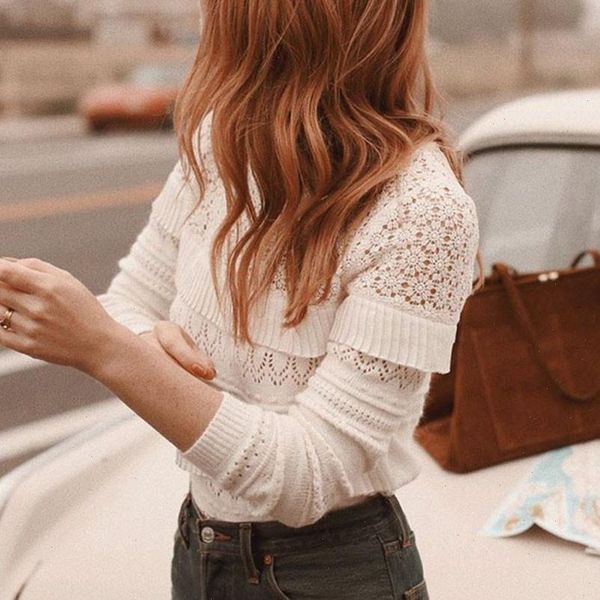 2021 spring knitted sweater women female pleated layer embroidery hollow out sweaters fashion white long sleeve pullovers, White;black
2021 spring knitted sweater women female pleated layer embroidery hollow out sweaters fashion white long sleeve pullovers, White;black