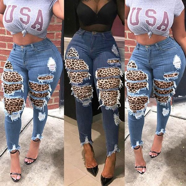 women's jeans high waist for women fashion slim hole leopard patchwork long ripped denim pants push up #t2g, Blue
women's jeans high waist for women fashion slim hole leopard patchwork long ripped denim pants push up #t2g, Blue