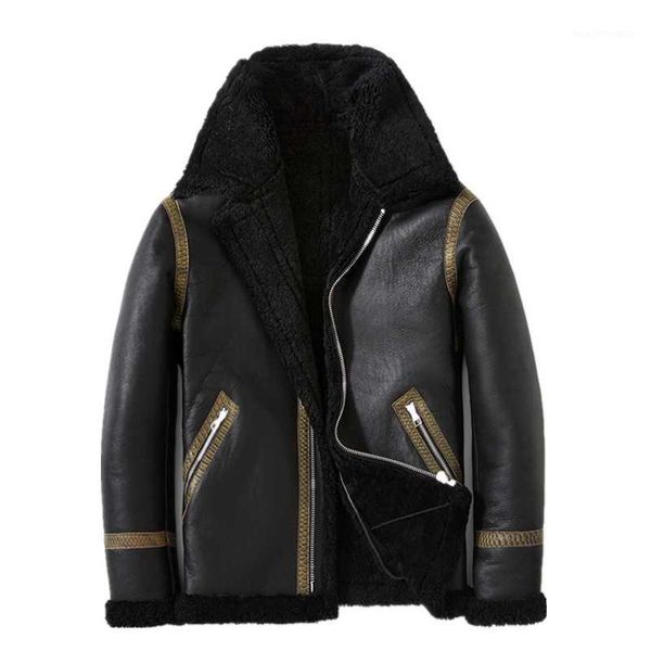 men's leather & faux b3 flight jacket fur turn dow collar genuine men black sheepskin coat winter bomber male1
men's leather & faux b3 flight jacket fur turn dow collar genuine men black sheepskin coat winter bomber male1
