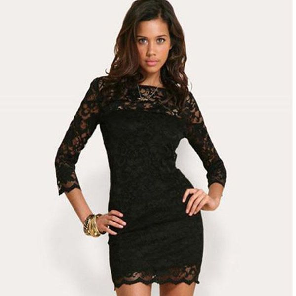 black summer lace patchwork 3/4 sleeve short mini dress women o-neck wrapped party dresses casual women's vestido renda1, Black;gray
black summer lace patchwork 3/4 sleeve short mini dress women o-neck wrapped party dresses casual women's vestido renda1, Black;gray