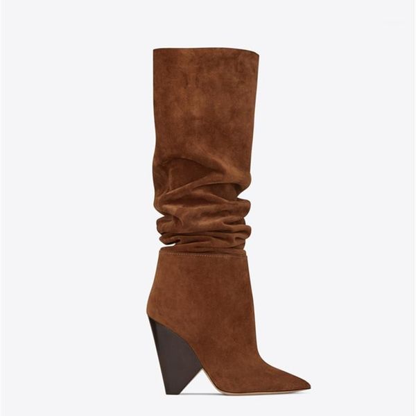 boots knee for women spike high heel suede leather autumn winter brown botas mujer wedge shoes woman1, Black
boots knee for women spike high heel suede leather autumn winter brown botas mujer wedge shoes woman1, Black