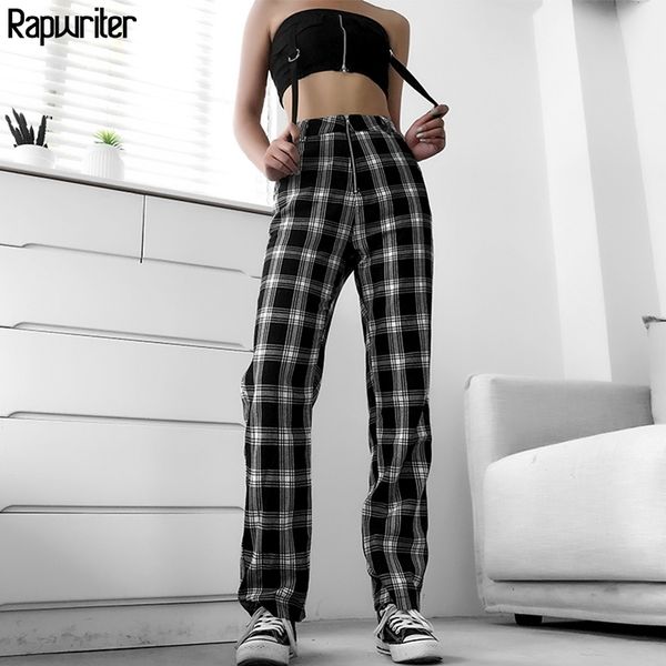 rapwriter casual plaid high waist pants women fashion loose straight trousers checkered harajuku baggy sweatpants pantalon 201031, Black;white
rapwriter casual plaid high waist pants women fashion loose straight trousers checkered harajuku baggy sweatpants pantalon 201031, Black;white