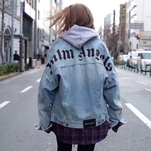palm21ss spring autumn high street letter printed denim jacket men and women lovers angels loose coat ins fashion, Black
palm21ss spring autumn high street letter printed denim jacket men and women lovers angels loose coat ins fashion, Black