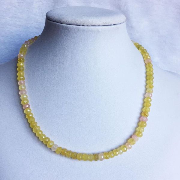 4*6mm faceted natural stone necklace vintage classic yellow natural stone jewelry noble beaded chain choker necklace gift, Silver
4*6mm faceted natural stone necklace vintage classic yellow natural stone jewelry noble beaded chain choker necklace gift, Silver