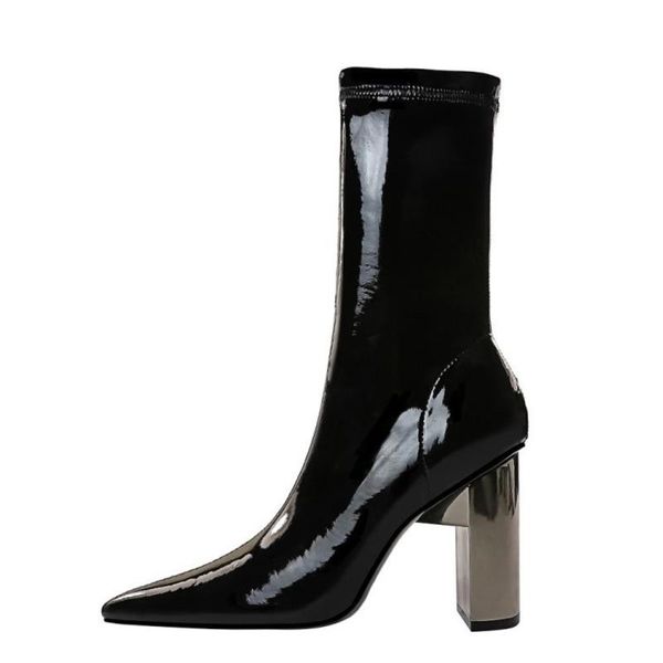 winter women chunky high heel boots 2021 pointed toe shoes ladies patent leather new booties 2021 female fasahion shoes, Black
winter women chunky high heel boots 2021 pointed toe shoes ladies patent leather new booties 2021 female fasahion shoes, Black