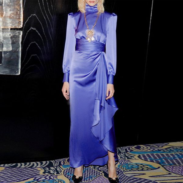 2021 the new strade ruffles new arrivals women purple turtlenecks dress party dresses at night 8n58, Black;gray
2021 the new strade ruffles new arrivals women purple turtlenecks dress party dresses at night 8n58, Black;gray