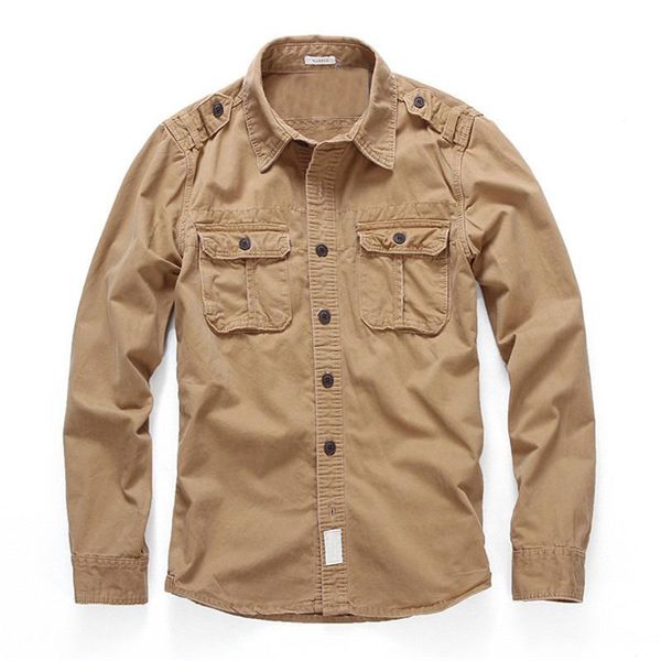 european american version new autumn long-sleeved shirt male casual army solid color washed cotton tooling shirt top, White;black
european american version new autumn long-sleeved shirt male casual army solid color washed cotton tooling shirt top, White;black