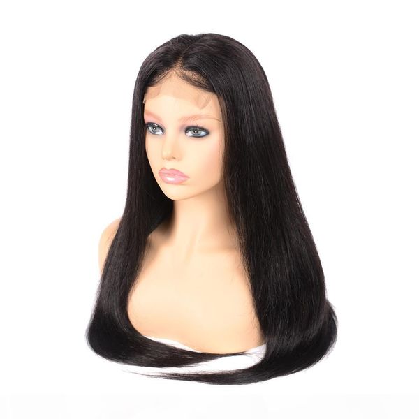 4*4 lace closure frontal wigs straight remy human hair wigs for black women 130% density lace wig with baby hair angelawigs, Black;brown 
4*4 lace closure frontal wigs straight remy human hair wigs for black women 130% density lace wig with baby hair angelawigs, Black;brown