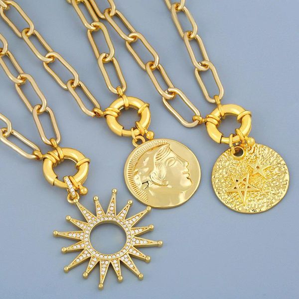 chains creative thick chain necklace exaggerated geometric sun star women's fashion trend simple, Silver
chains creative thick chain necklace exaggerated geometric sun star women's fashion trend simple, Silver