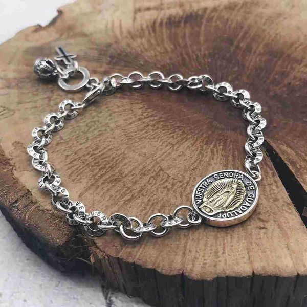 new s925 silver japanese and korean men's bracelet thai virgin mary chain for women, Golden;silver
new s925 silver japanese and korean men's bracelet thai virgin mary chain for women, Golden;silver