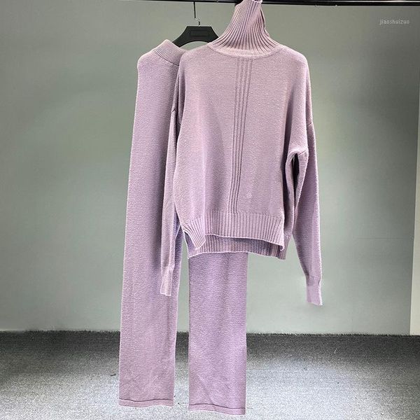women's fashion long sleeve turtleneck knitted sweaters +wide leg long trousers stylish ladies 2pcs sets 0751, White;black
women's fashion long sleeve turtleneck knitted sweaters +wide leg long trousers stylish ladies 2pcs sets 0751, White;black