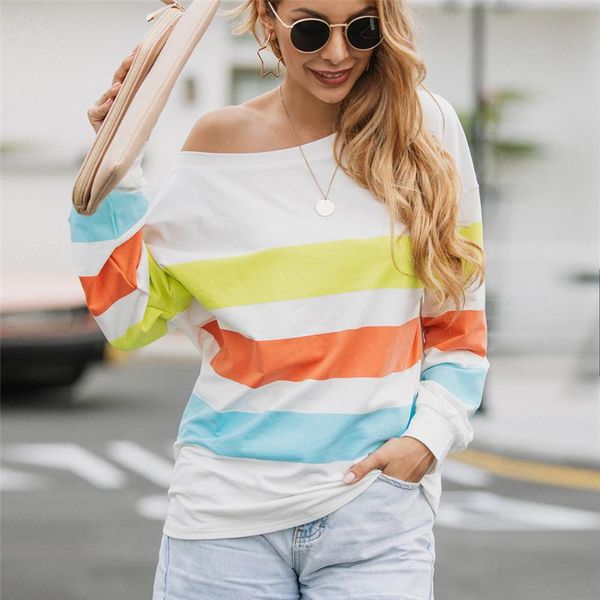 women's hoodies & sweatshirts 2021 arrival casual off-shoulder sweatshirt printed striped round neck long-sleeved shirt female clothes, Black
women's hoodies & sweatshirts 2021 arrival casual off-shoulder sweatshirt printed striped round neck long-sleeved shirt female clothes, Black