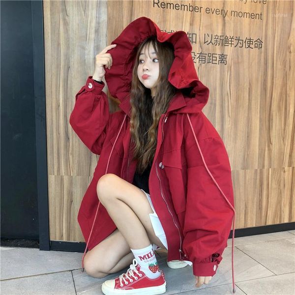 2020 autumn winter red hooded student jacket women fashion harajuku girl long-sleeved ruffled coats loose oversized outwear1, Black;brown
2020 autumn winter red hooded student jacket women fashion harajuku girl long-sleeved ruffled coats loose oversized outwear1, Black;brown
