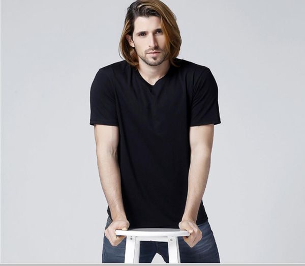 summer men's t-shirt blank t-shirt fashion simple short sleeved cotton lycra color t-shirt in korea drop shipping, White;black 
summer men's t-shirt blank t-shirt fashion simple short sleeved cotton lycra color t-shirt in korea drop shipping, White;black