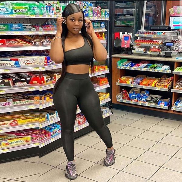 wind 2020 fashion street beat summer new women's one shoulder leisure sports suit, Black;white
wind 2020 fashion street beat summer new women's one shoulder leisure sports suit, Black;white