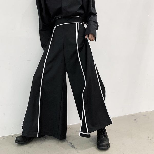 2020 summer korean style unique ribbon high waist wide leg pants men casual loose slit wide leg pants men,size m-xl, Black
2020 summer korean style unique ribbon high waist wide leg pants men casual loose slit wide leg pants men,size m-xl, Black