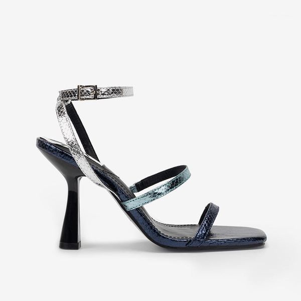 new women's shoes feminine stitching snake print ankle open toe stiletto high heel european and american sandals1, Black
new women's shoes feminine stitching snake print ankle open toe stiletto high heel european and american sandals1, Black
