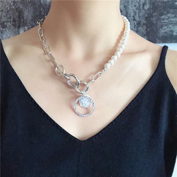 pendant necklaces fashion net red personality cold wind crystal circle necklace hipster street beat temperament clavicle chain, Silver
pendant necklaces fashion net red personality cold wind crystal circle necklace hipster street beat temperament clavicle chain, Silver