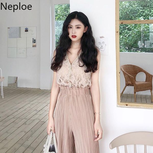 neploe lace camis women summer spring 2020 fashion v neck single breasted sleeveless tanks sweet slim fit female 1b5931, White 
neploe lace camis women summer spring 2020 fashion v neck single breasted sleeveless tanks sweet slim fit female 1b5931, White