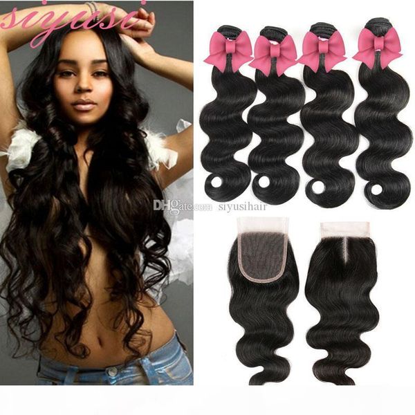 maylasian weft hair weaves with closure body wave hair weaves human hair with closure with bundles, Black;brown 
maylasian weft hair weaves with closure body wave hair weaves human hair with closure with bundles, Black;brown