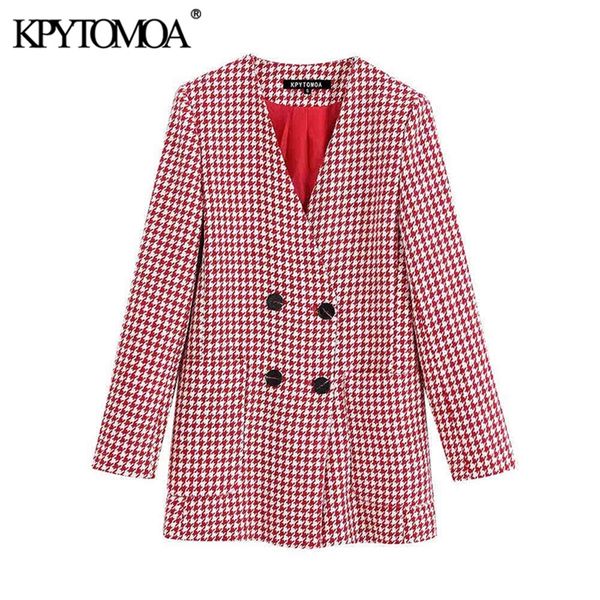 kpytomoa women fashion double breasted houndstooth jacket coat vintage long sleeve pockets plaid female outerwear chic lj200813, Black;brown
kpytomoa women fashion double breasted houndstooth jacket coat vintage long sleeve pockets plaid female outerwear chic lj200813, Black;brown