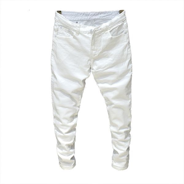 men stretch jeans fashion white black denim trousers for male spring and autumn retro pants casual men's jeans, Blue 
men stretch jeans fashion white black denim trousers for male spring and autumn retro pants casual men's jeans, Blue
