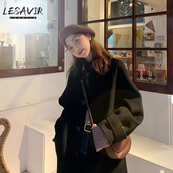 women's wool & blends 2021 hepburn style autumn and winter black woolen coat mid-length small japanese temperament
women's wool & blends 2021 hepburn style autumn and winter black woolen coat mid-length small japanese temperament