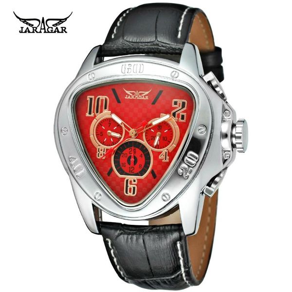 wristwatches jaragar men sports geometric triangle design genuine leather strap mechanical watch automatic wrist, Slivery;brown
wristwatches jaragar men sports geometric triangle design genuine leather strap mechanical watch automatic wrist, Slivery;brown
