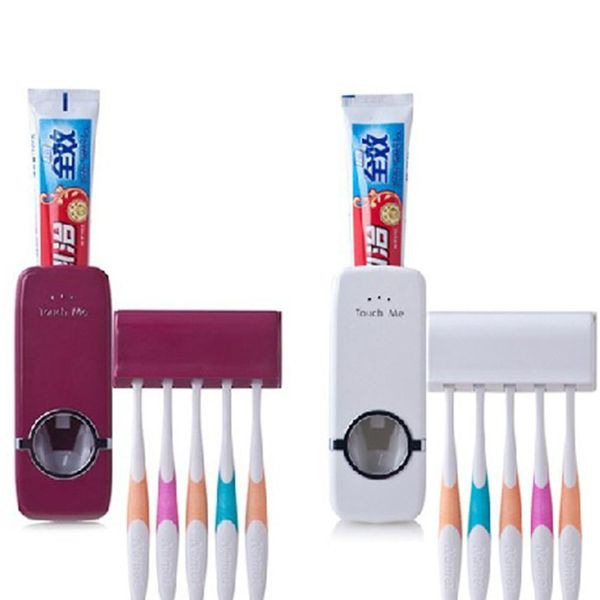 white automatic toothpaste dispenser + 5 toothbrush holder set wall mount bracket bathroom rack set
white automatic toothpaste dispenser + 5 toothbrush holder set wall mount bracket bathroom rack set