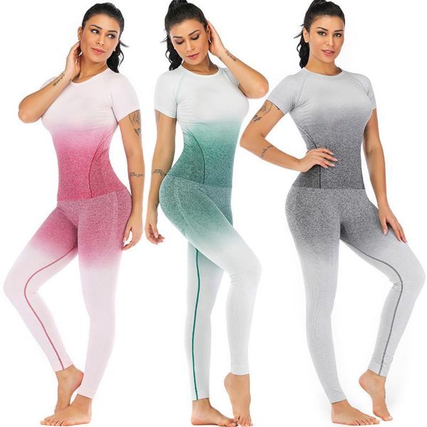 new style women seamless yoga shirt fitness short sleeve crop sports workout gym clothes for running sport t-shirts, White;red
new style women seamless yoga shirt fitness short sleeve crop sports workout gym clothes for running sport t-shirts, White;red