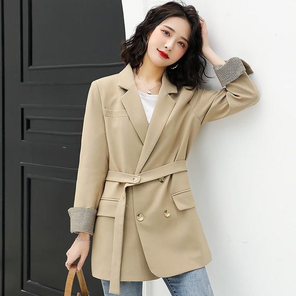 women's suits & blazers autumn outwear female style temperament black waist tie casual women loose suit top, White;black
women's suits & blazers autumn outwear female style temperament black waist tie casual women loose suit top, White;black