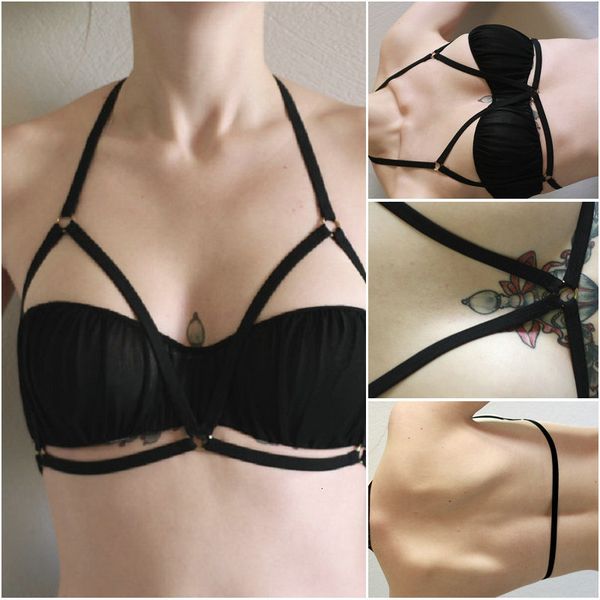 jlx.harness rave wear elastic bondage lingerie black cage strappy bra harness goth women underbust body h, Black;white
jlx.harness rave wear elastic bondage lingerie black cage strappy bra harness goth women underbust body h, Black;white