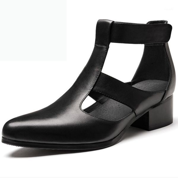 summer mens sandals pointed toe high heel 5cm height increase elevator men shoes genuine leather fashion classic sandals 36-441, Black
summer mens sandals pointed toe high heel 5cm height increase elevator men shoes genuine leather fashion classic sandals 36-441, Black