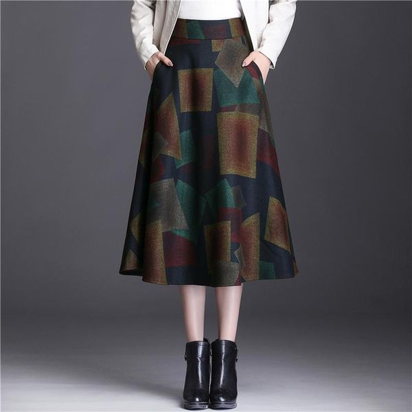 skirts winter women woolen skirt floral high waist wool female casual thick warm elastic a-line maxi saia longa zz7, Black
skirts winter women woolen skirt floral high waist wool female casual thick warm elastic a-line maxi saia longa zz7, Black
