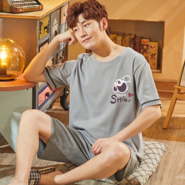 print pure cotton men's pajamas cartoon short sleeve sleep summer loose casual home clothes thin round neck pyjama 2pcs/set q1216, Black;white
print pure cotton men's pajamas cartoon short sleeve sleep summer loose casual home clothes thin round neck pyjama 2pcs/set q1216, Black;white