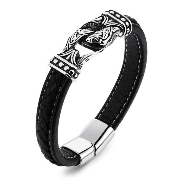 charm bracelets vintage stainless steel with black genuine leather bracelet bangle 8.26'' for men's gifts, Golden;silver
charm bracelets vintage stainless steel with black genuine leather bracelet bangle 8.26'' for men's gifts, Golden;silver