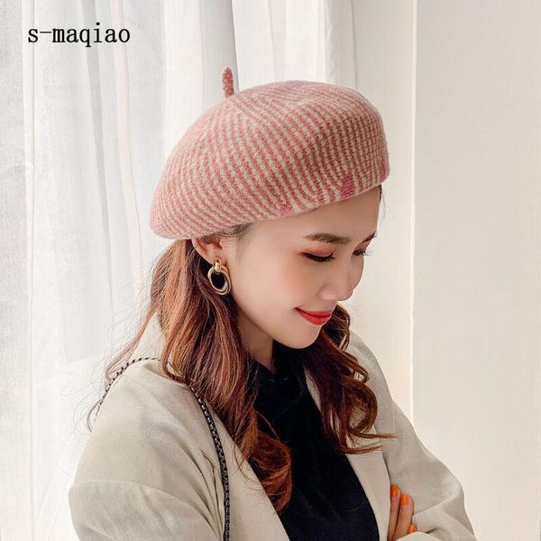 berets fashion autumn winter women wool french painter hat british style stripe knitting beret girls female warm beanie, Blue;gray
berets fashion autumn winter women wool french painter hat british style stripe knitting beret girls female warm beanie, Blue;gray