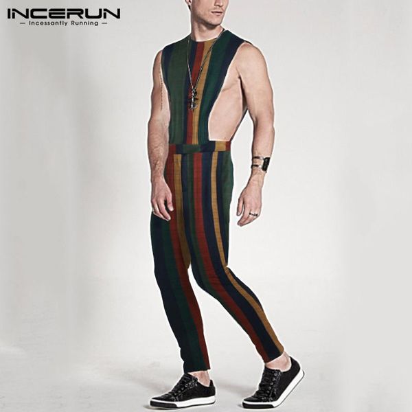 men striped jumpsuits 2020 sleeveless zipper joggers rompers fashion pants fitness streetwear mens casual overalls s-5xl incerun, Black
men striped jumpsuits 2020 sleeveless zipper joggers rompers fashion pants fitness streetwear mens casual overalls s-5xl incerun, Black