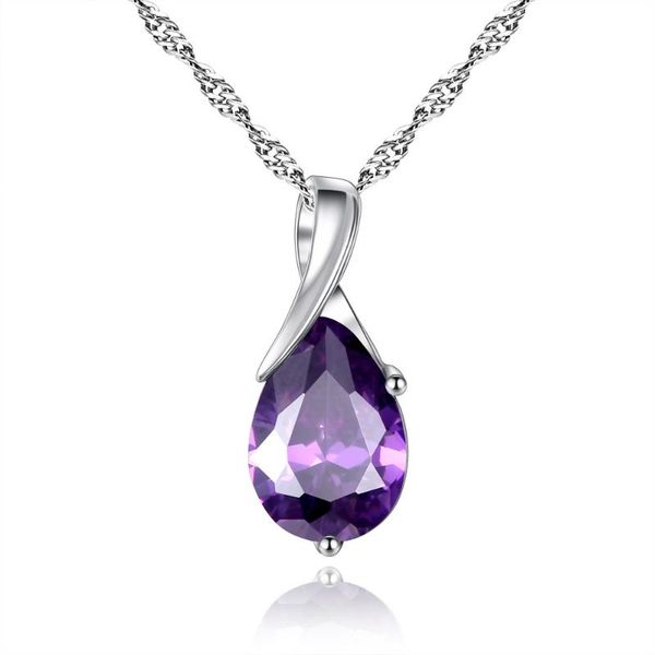 pendant necklaces fashion choker necklace for women purple water drop zircon party wedding luxury jewelry collares mujer, Silver
pendant necklaces fashion choker necklace for women purple water drop zircon party wedding luxury jewelry collares mujer, Silver