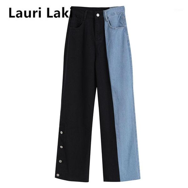 women's jeans lauri laki patchwork high waist women vintage wide leg straight plus size boyfriend streetwear denim 20211, Blue
women's jeans lauri laki patchwork high waist women vintage wide leg straight plus size boyfriend streetwear denim 20211, Blue