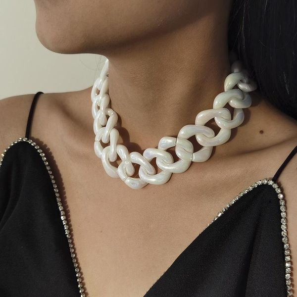 chokers timeonly handmade white big square arcylic choker necklaces for women resin geometric linked chain necklace punk fashion jewelry, Golden;silver
chokers timeonly handmade white big square arcylic choker necklaces for women resin geometric linked chain necklace punk fashion jewelry, Golden;silver