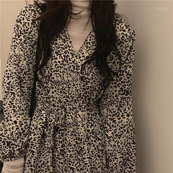 women spring elegant v neck leopard long wrap bandage chiffon dress waistbelt full sleeve high waist a-line1, Black;gray
women spring elegant v neck leopard long wrap bandage chiffon dress waistbelt full sleeve high waist a-line1, Black;gray