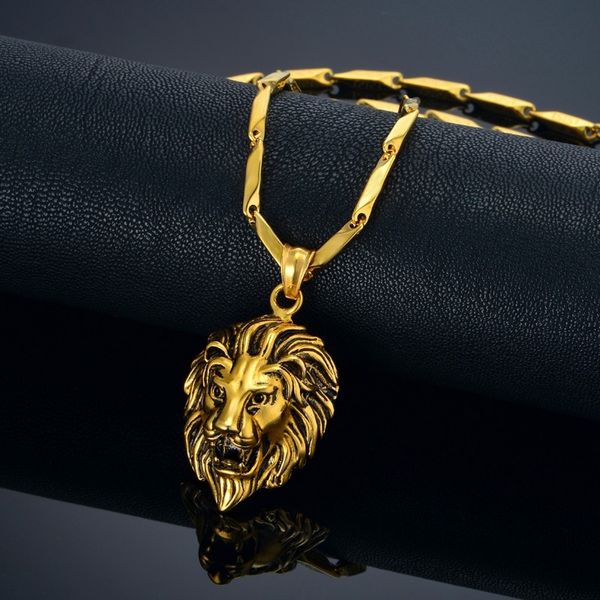 316l stainless steel lion head necklaces pendant mens gold color ru link chain & pendant punk jewelry for man male 201014, Silver 
316l stainless steel lion head necklaces pendant mens gold color ru link chain & pendant punk jewelry for man male 201014, Silver