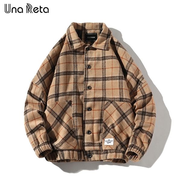 una reta jacket men autumn casual new woolen plaid coat jackets man hip hop mens vintage single breasted outerwear streetwear 201114, Black;brown
una reta jacket men autumn casual new woolen plaid coat jackets man hip hop mens vintage single breasted outerwear streetwear 201114, Black;brown