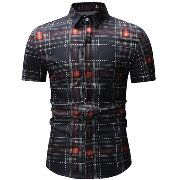men's casual shirts 2021 summer fashion boutique short sleeve plaid shirt / slim lapel business, White;black
men's casual shirts 2021 summer fashion boutique short sleeve plaid shirt / slim lapel business, White;black